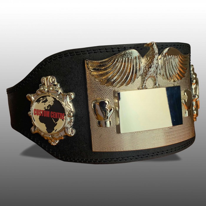 SMALL GOLD EAGLE CUSTOM CHAMPIONSHIP BELT PLT299/G/CUSTOM - AVAILABLE IN 4 COLOURS - BLACK, RED, BLUE, GREEN